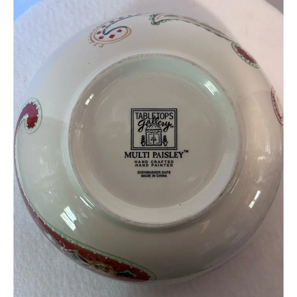Table Tops Gallery Multi-Paisley 10-Inch & 6-inch Serving Bowls Dishwasher Safe